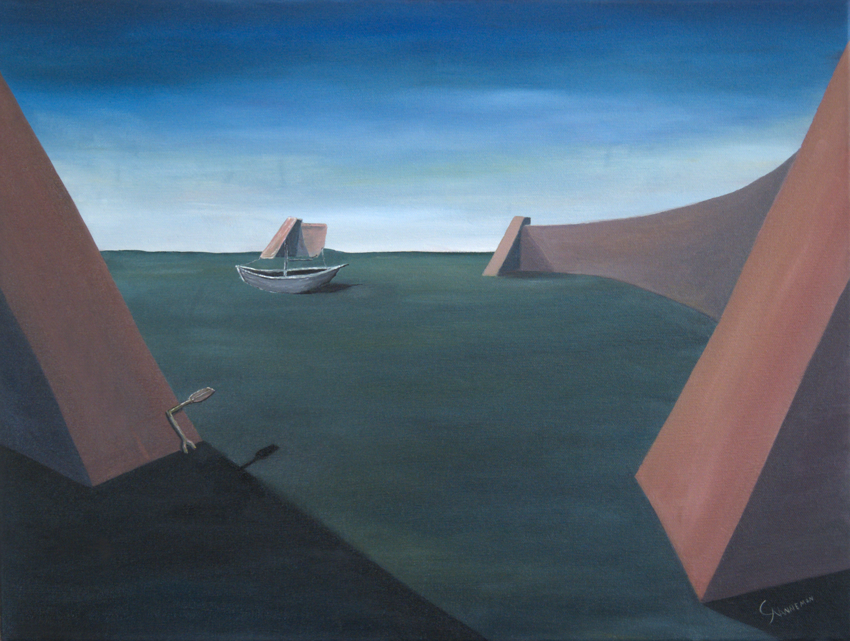 anchored - oil on canvas
