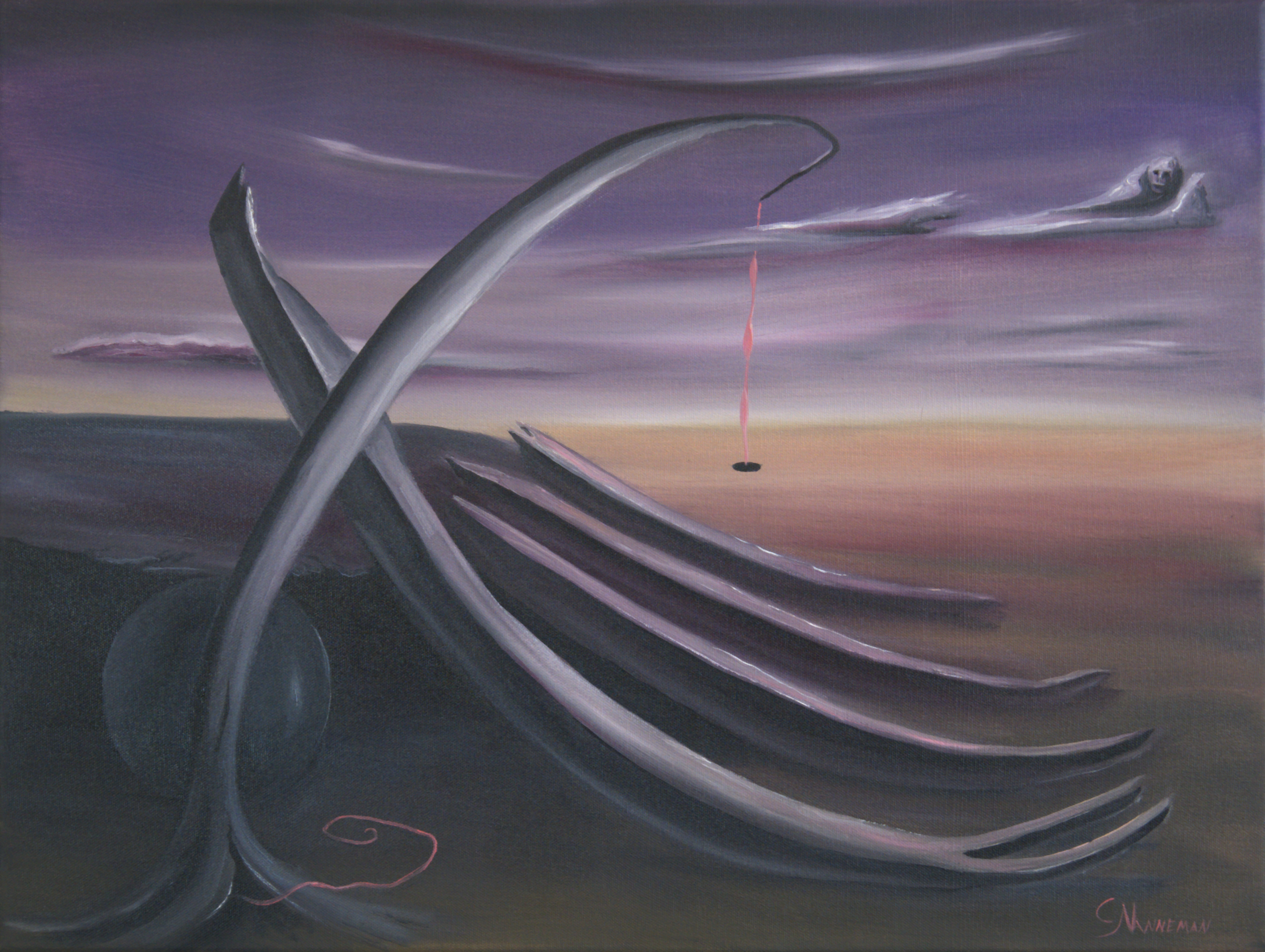 arrival of consciousness — oil on canvas